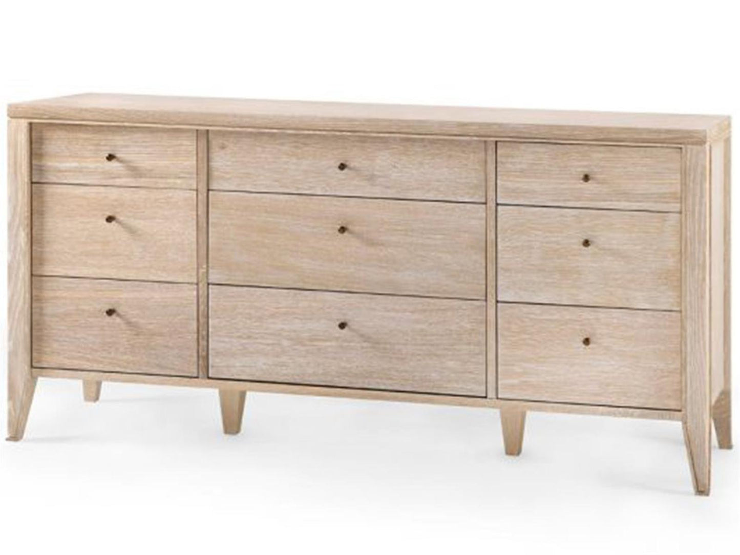 Paola 9-Drawers Oak Wood Dresser
