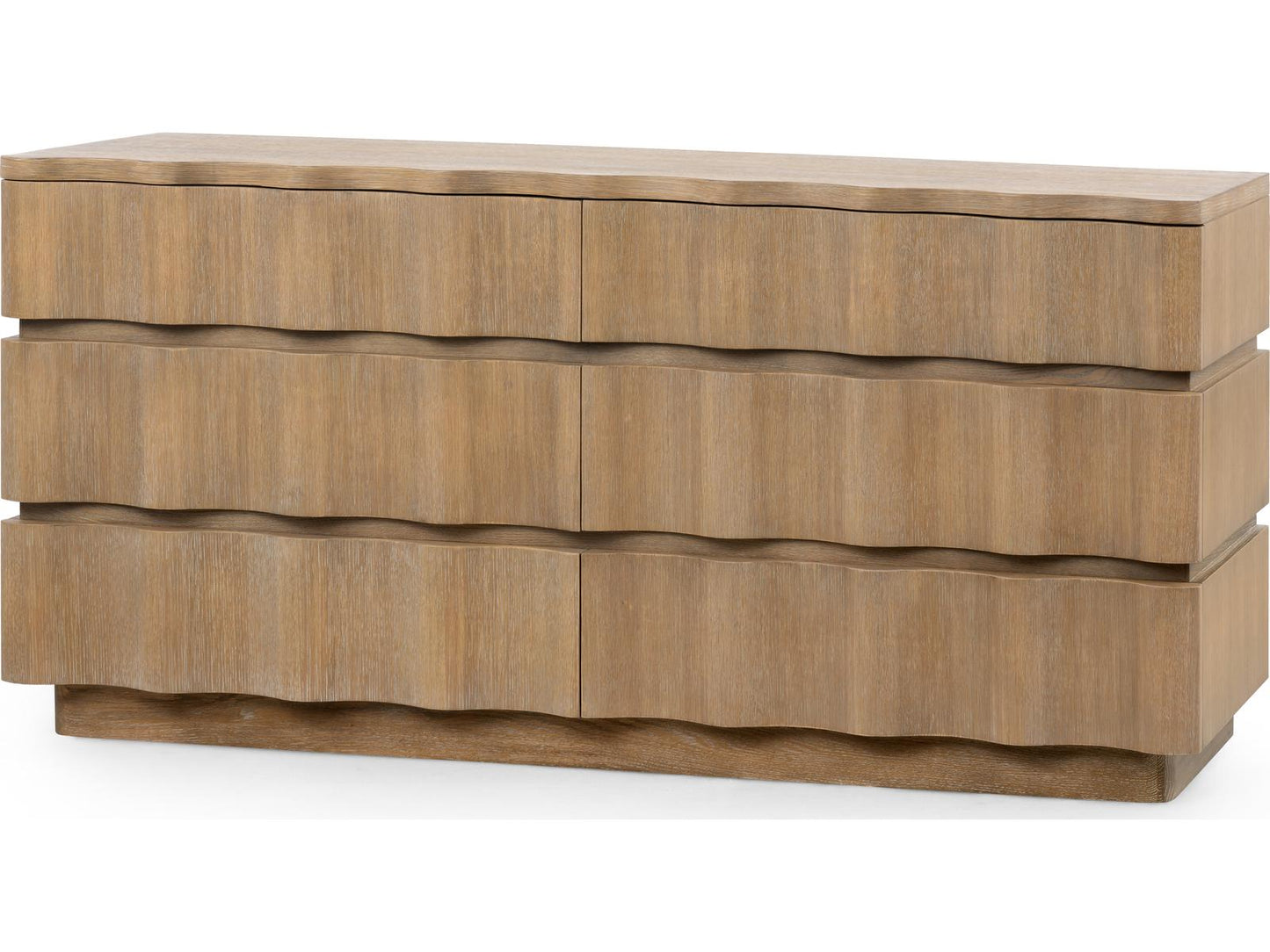 Vanessa 6-Drawer Dresser in Cerused Oak with Almond Finish