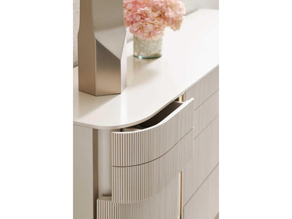 Classic Love at First Sight 9-Drawer Dresser in Matte Pearl and Whisper of Gold