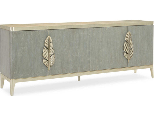 Classic Waterside Buffet with Wine Storage in Tranquil and Coastal Silver Leaf