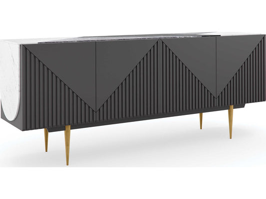 Over The Edge Sideboard in Warm Slate and Champagne Gold