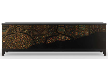 Classic Mosaic 100 Satin Ebony Deep Bronze Media Console,"<div class="flex flex-col max-w-1/4">
<span class="w-full text-base font-semibold mb-2">Features</span><ul class="list-disc pl-5">
<li class="text-sm my-1"><div class="w-full html-content-container