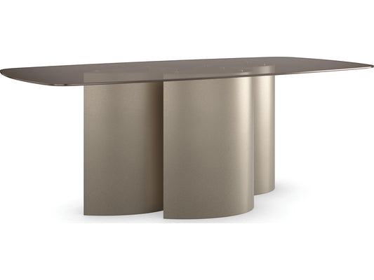 Aphelion 3 Rectangle 80-Inch Dining Table Smoked Bronze Glass Top
