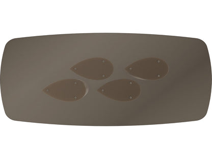 Aphelion 4 Rectangle 110-Inch Dining Table with Smoked Bronze Glass Top