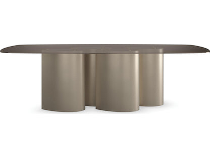 Aphelion 4 Rectangle 110-Inch Dining Table with Smoked Bronze Glass Top
