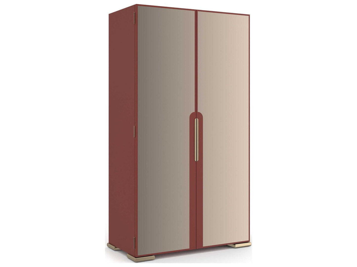 Allure Armoire Rouge Red Gloss with Bronze Mirror Doors