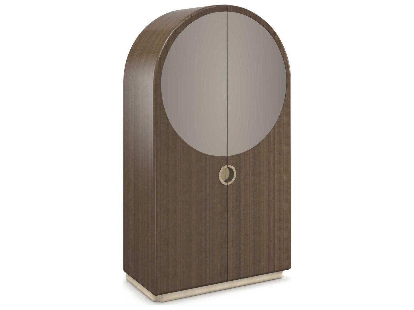Gelee Armoire Caramello Gloss Hardwood with Smoked Bronze Mirror
