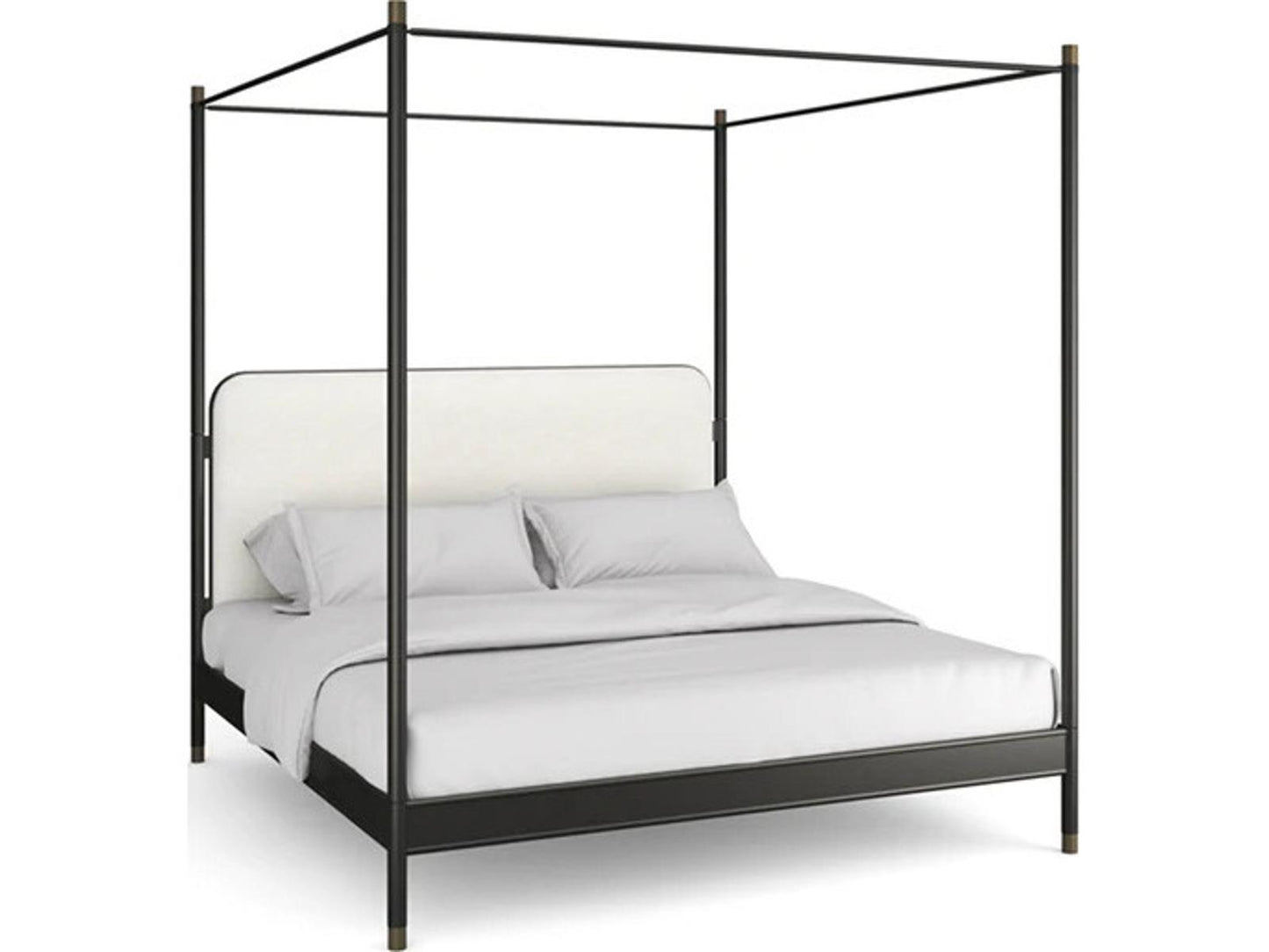 Classic Campaign King Bed with Canopy in Brushed Deep Bronze