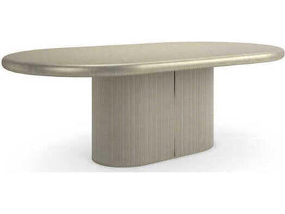 Love 92-Inch Oval Dining Table in Oracle and Whisper of Gold