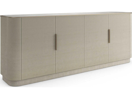 Love Sideboard Oracle with Clear Glass Top and Fluted Detailing