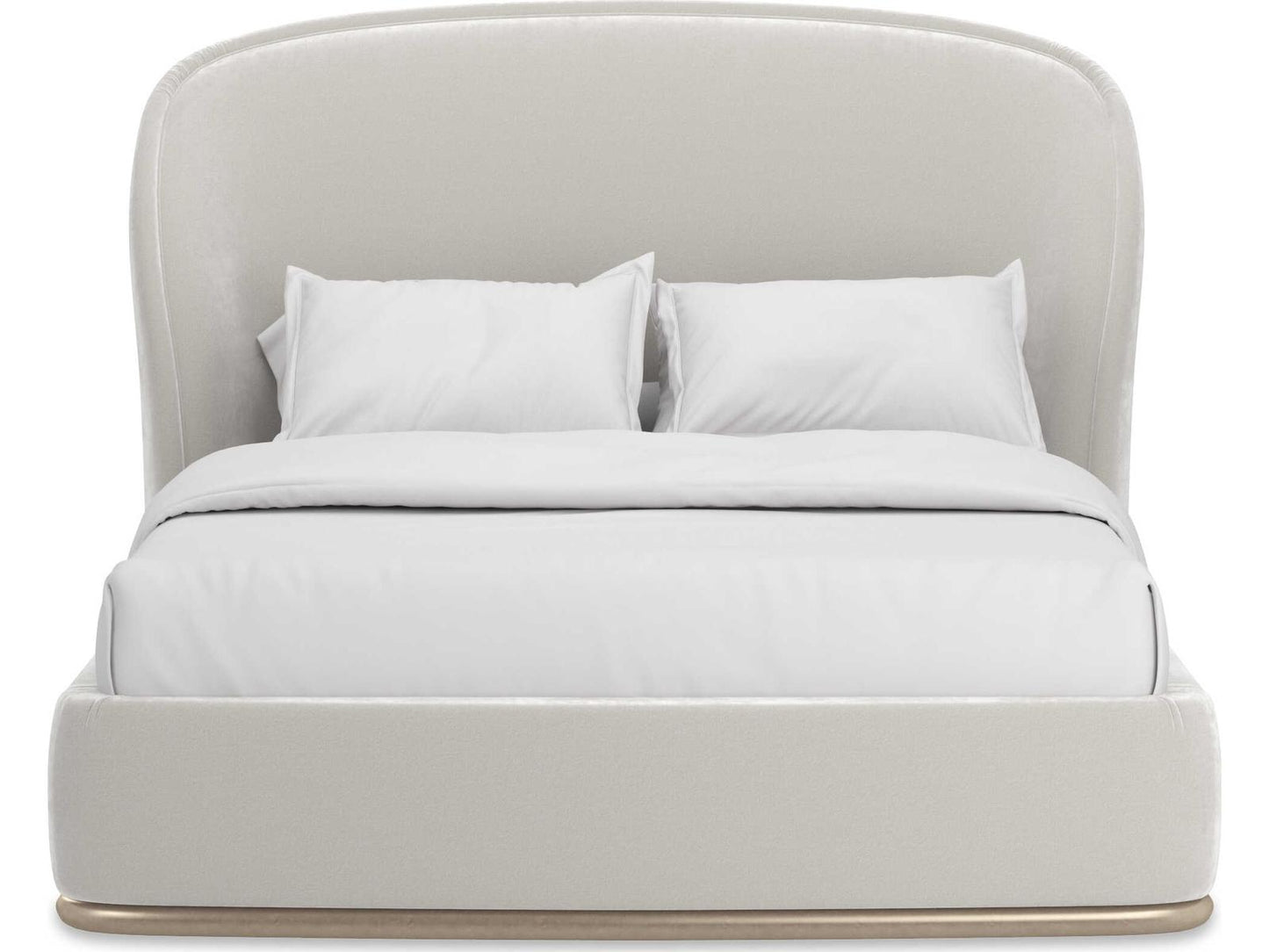 Classic Soft Silver Paint Hardwood Upholstered Queen Platform Bed