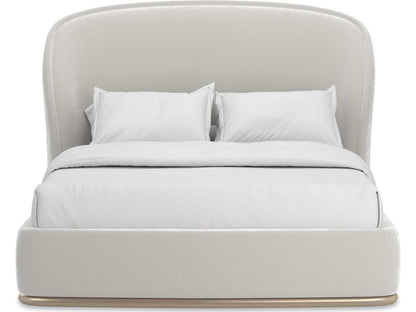 Classic Soft Silver Paint Hardwood Upholstered Queen Platform Bed