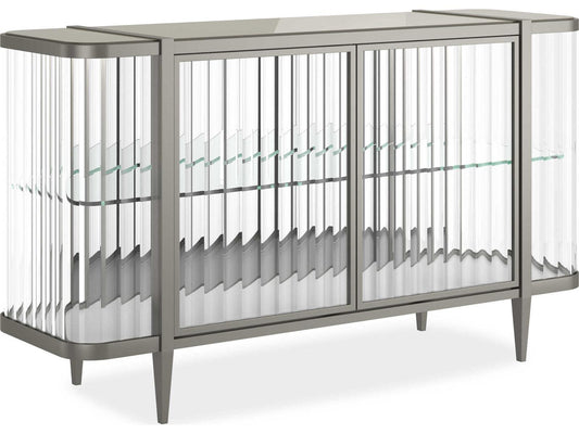 Stop And Stare Sideboard Buffet Cabinet in Lightly Brushed Chrome