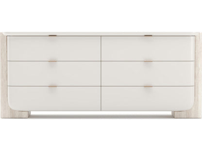 Overlap Light Dresser in Latte Gloss with Travertine and Whisper of Gold