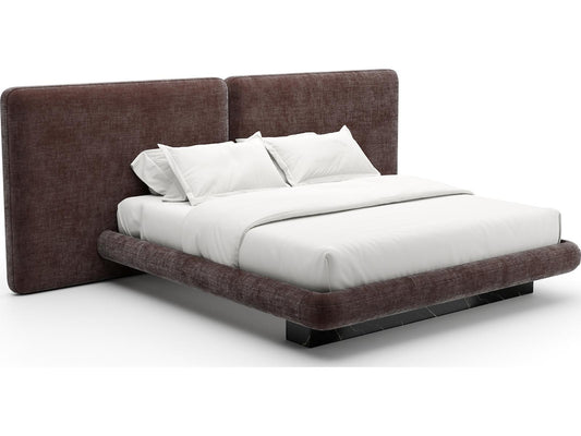 Overlap Upholstered King Bed in Dark Taupe Vintage Velvet