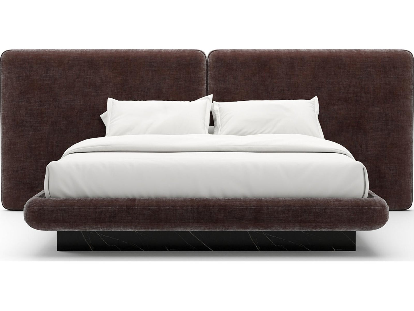 Overlap Upholstered King Bed in Dark Taupe Vintage Velvet