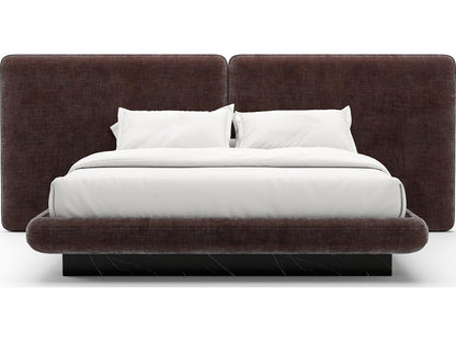 Overlap Upholstered King Bed in Dark Taupe Vintage Velvet