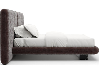 Overlap Upholstered King Bed in Dark Taupe Vintage Velvet