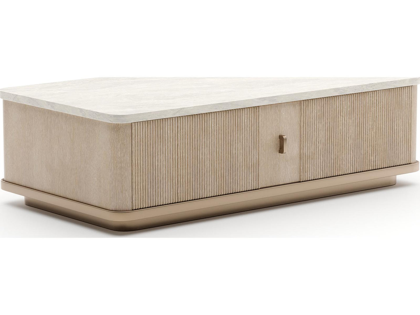 Rhythm Rectangle Coffee Table Travertine Stone Top Sun Drenched Oak