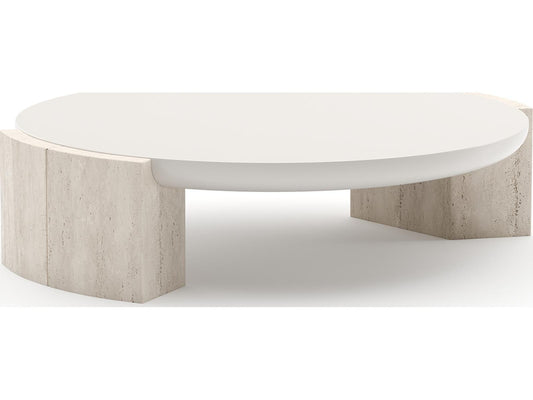 Overlap Demilune Wood Coffee Table