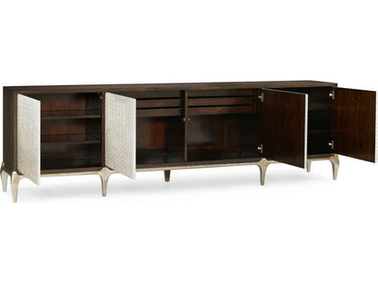 Classic For Your Viewing Pleasure Bone Encrusted 100" French Roast White Media Console