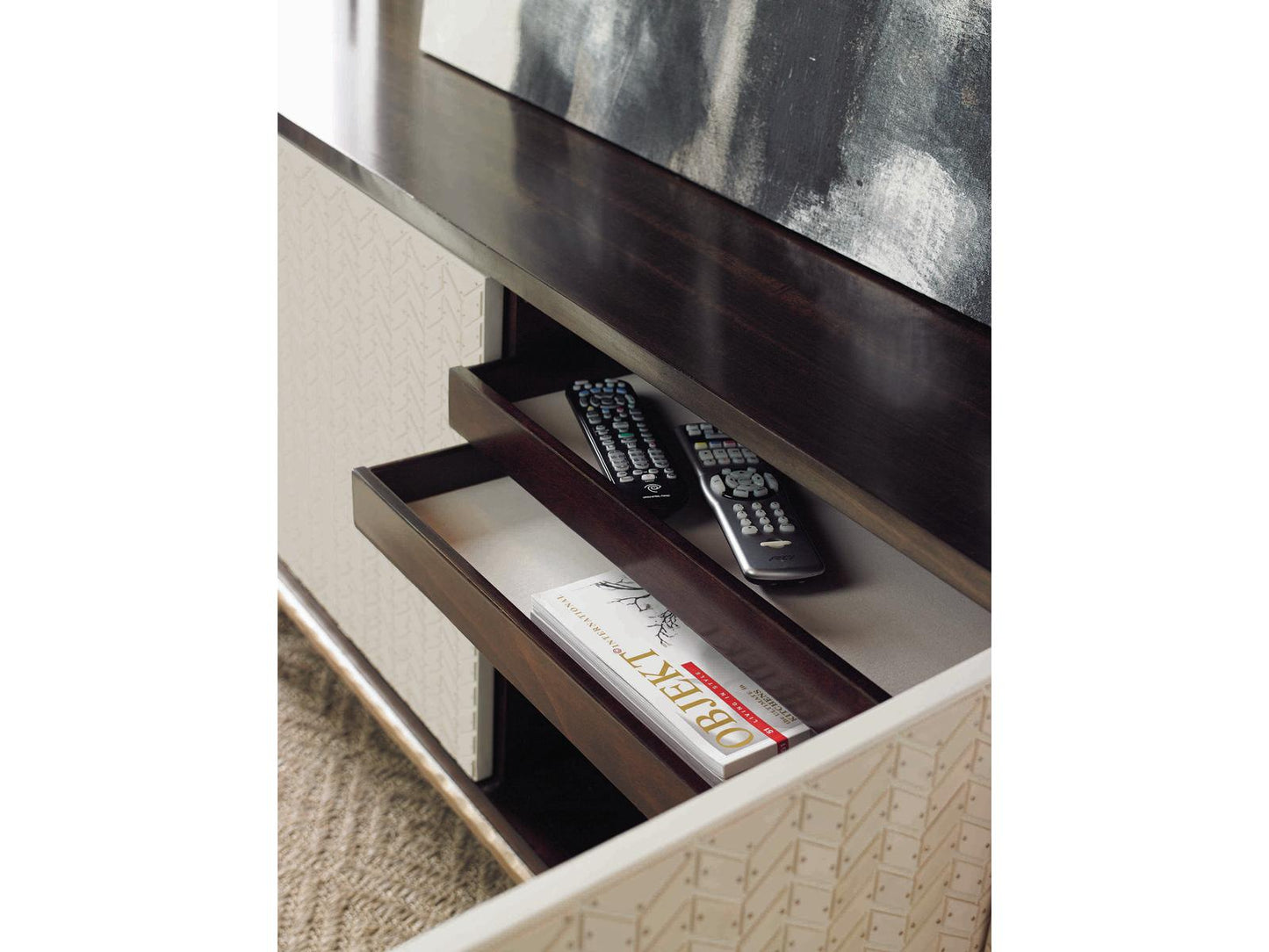 Classic For Your Viewing Pleasure Bone Encrusted 100" French Roast White Media Console