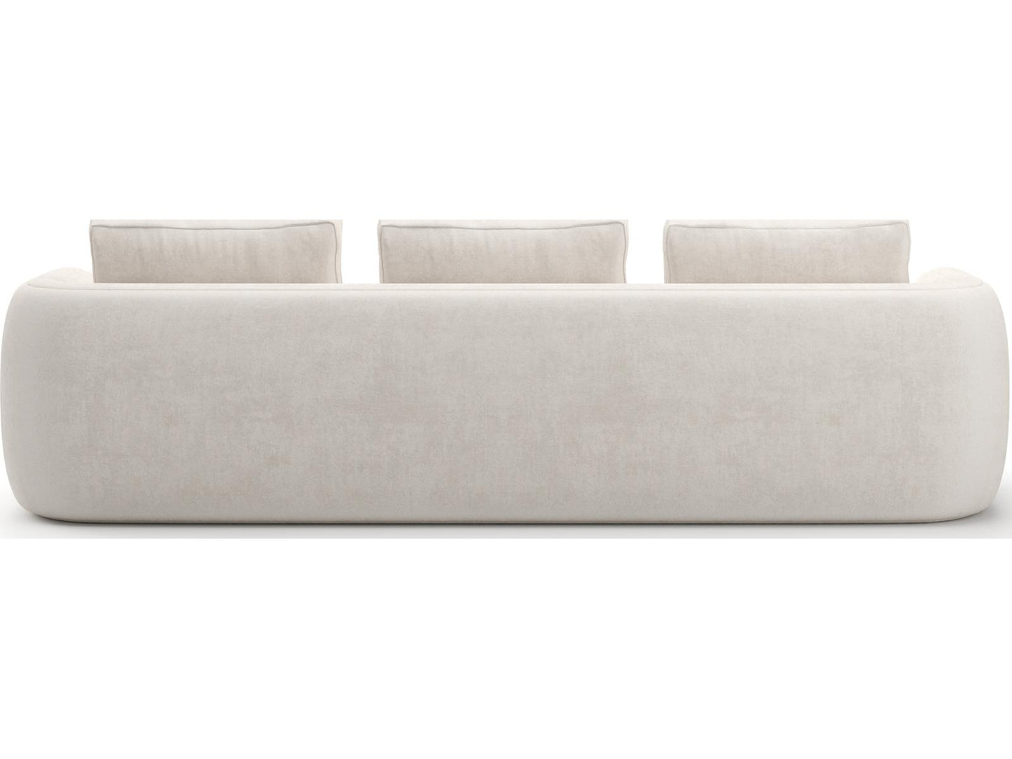 Overlap 3-Seat Sofa Ecru Linen with Travertine Base