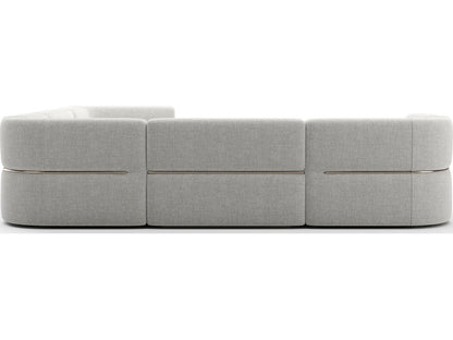Rhythm Right Chaise L Sectional in Neutral Metallic Upholstery