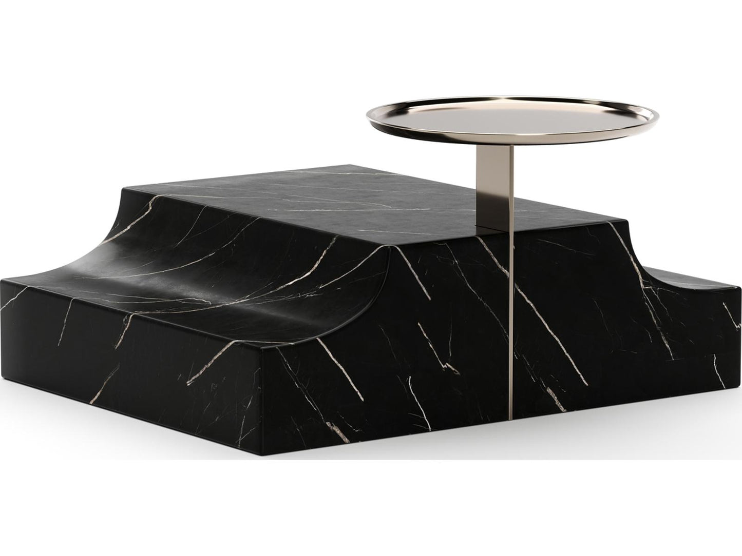 Overlap Round Stone End Table