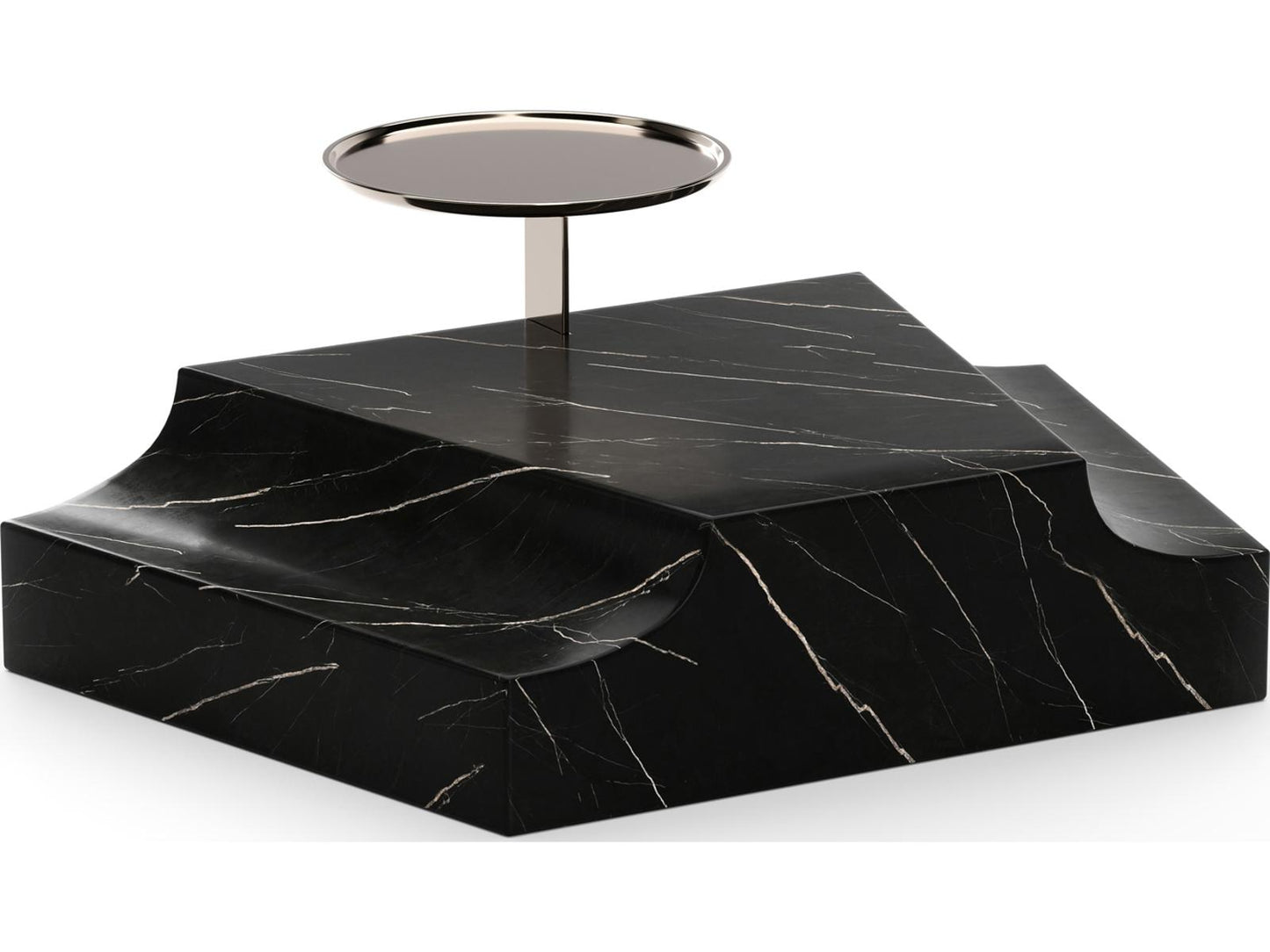 Overlap Round Stone End Table