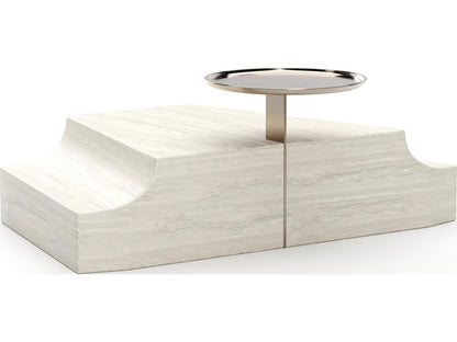 Overlap Round Stone End Table