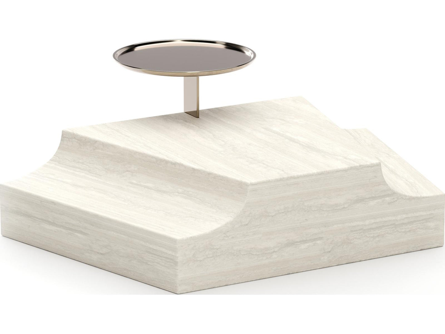 Overlap Round Stone End Table