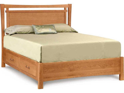 Monterey King Storage Bed in Brown Solid Cherry Wood