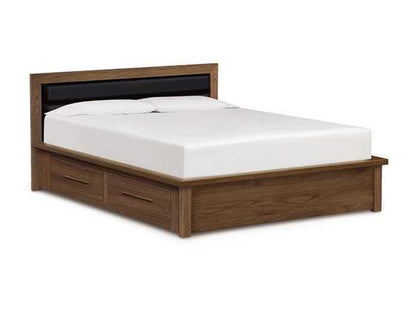 Moduluxe King Upholstered Storage Bed in Natural Walnut