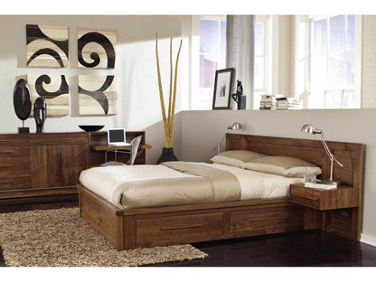Moduluxe Brown Solid Wood California King Platform Bed