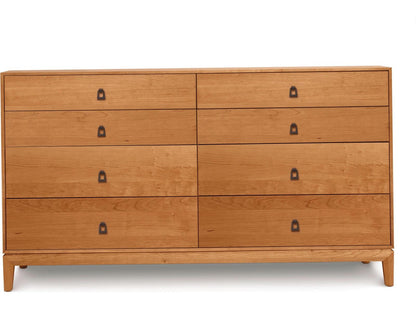 Mansfield 8-Drawer Solid Wood Double Dresser in Natural Walnut