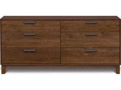 Savoy 6-Drawers Brown Walnut Wood Double Dresser
