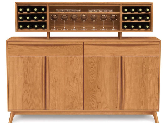Catalina 2 Drawers 4 Doors Buffet in Natural Walnut Mid-Century Modern