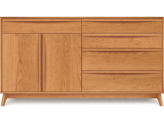 Furniture Catalina 2-Drawer 4-Door Buffet in Natural Walnut