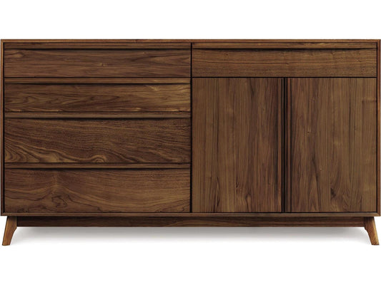 Furniture Catalina 66-Inch Walnut Buffet with 4 Drawers and 2 Doors