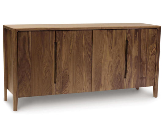 Lisse Solid Walnut Buffet with Soft-Close Features Natural Finish