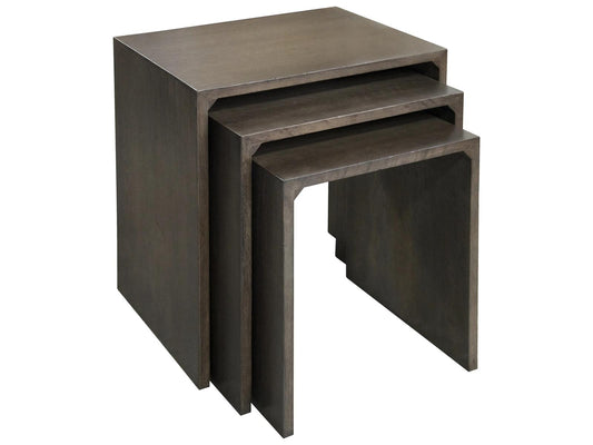 Chesterfield Nesting Table Set Oak Light Shellac