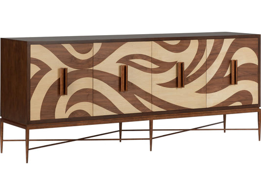 Jamie Merida 84" Natural Brown Bronze Sideboard