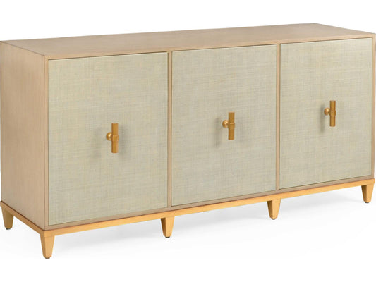 Claire Bell Avery Rectangular Wood Gray Gold Console