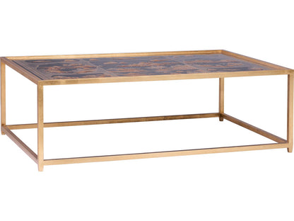Jamie Merida Rectangular Glass Gold Coffee Table