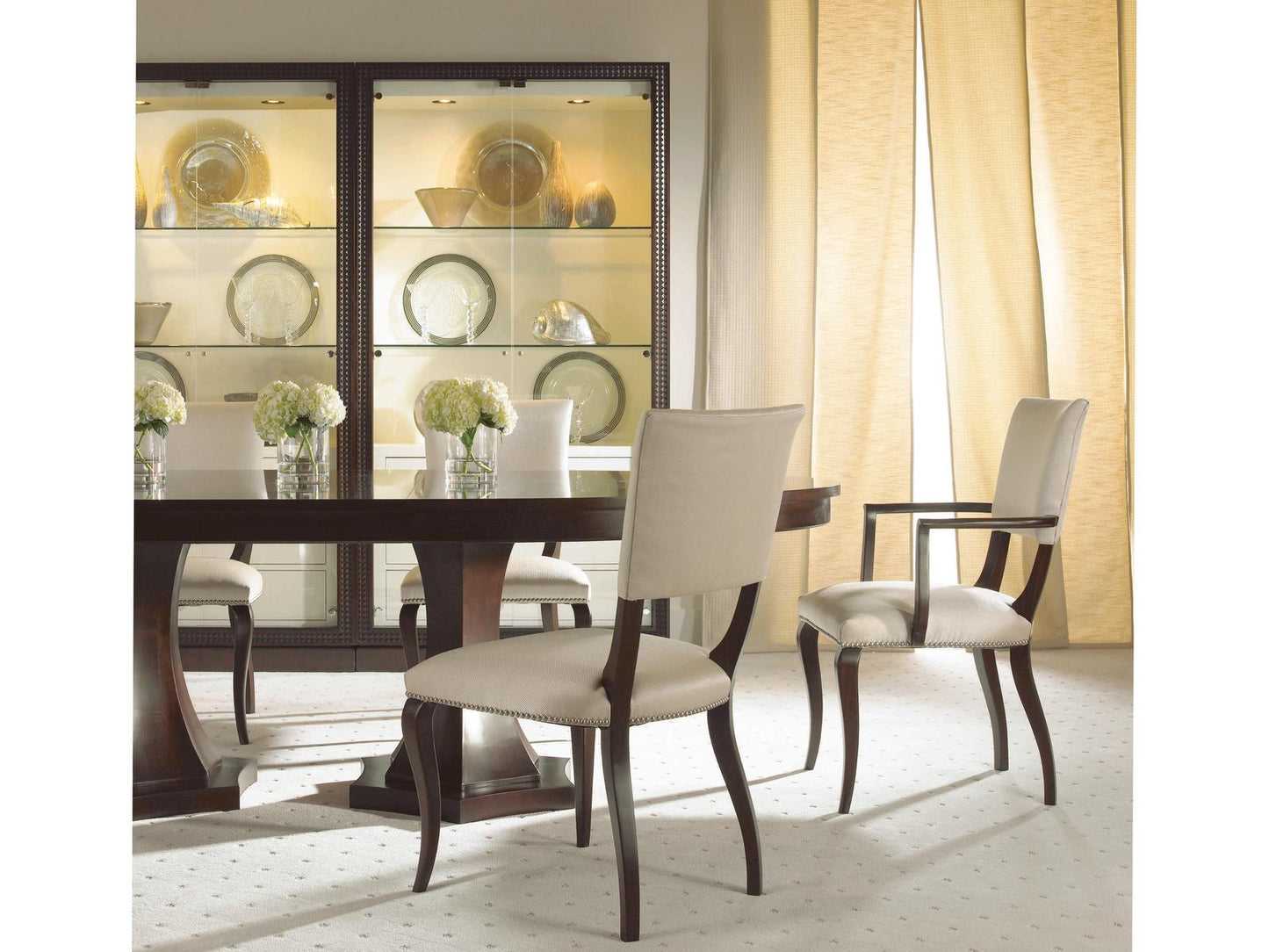 Tribeca Rectangle 80-Inch Double Pedestal Dining Table Tribeca Finish