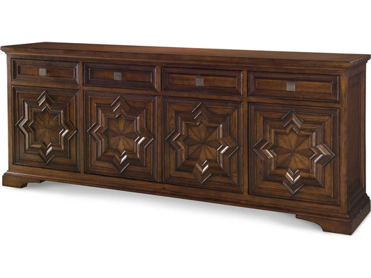 Casa Bella Carved Credenza Sierra Finish