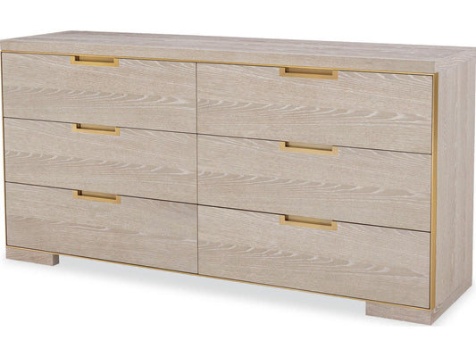 Cadence Six Drawer Dresser in Sand Cerused Oak
