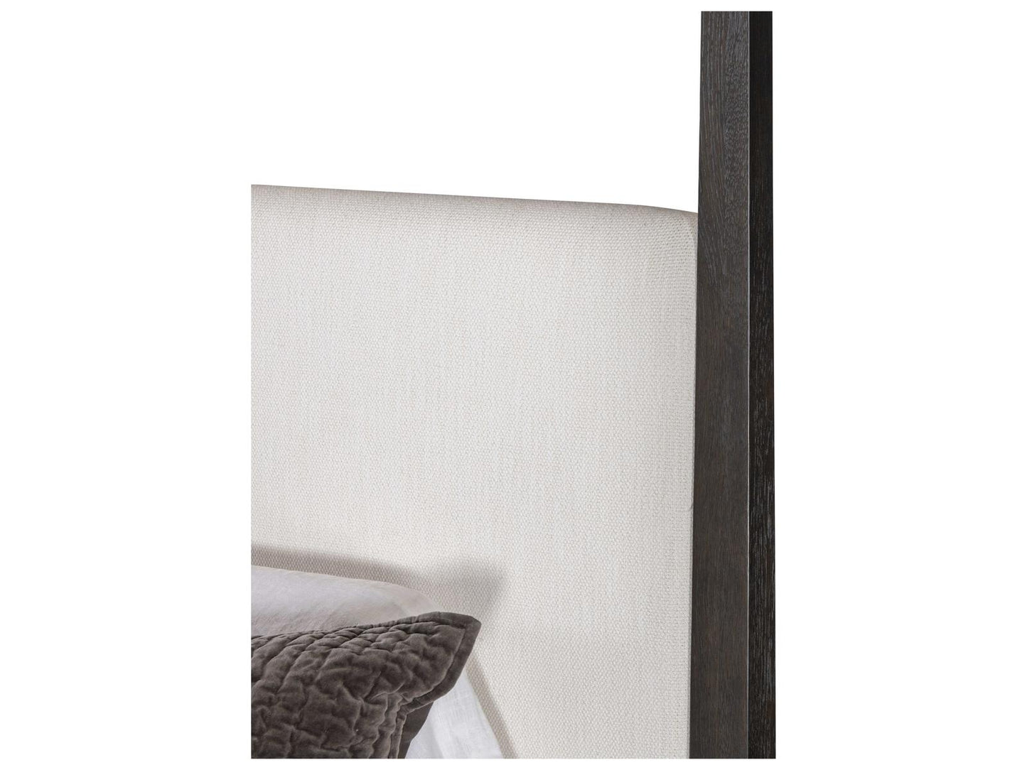 Cadence Mocha Antique Brass Brown Oak Wood King Canopy Bed