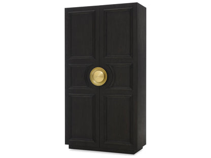 Cadence Mocha Wood Wardrobe with Antique Brass Hardware